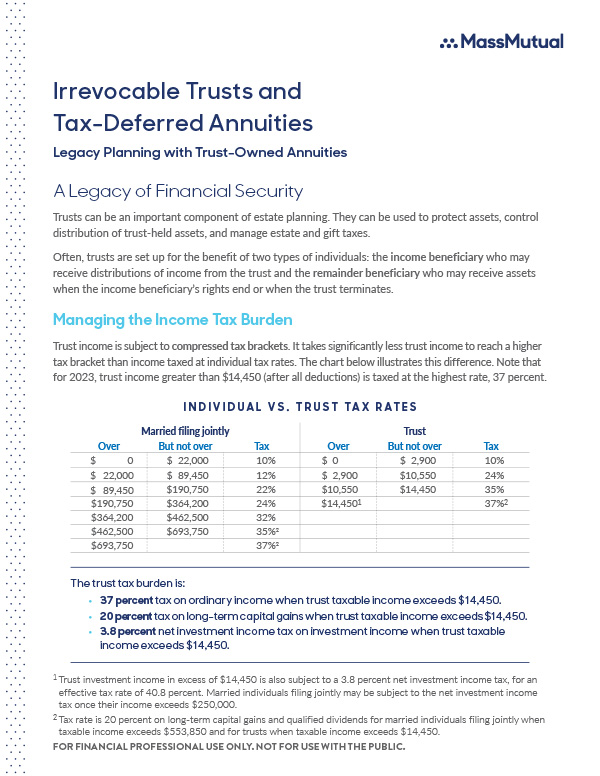 Irrevocable Trusts and Annuities
