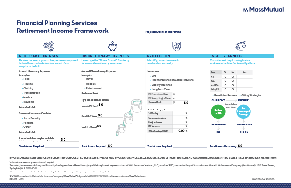 Financial Planning Services  Retirement Income Framework