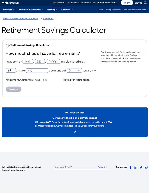 Retirement Calculator - MassMutual