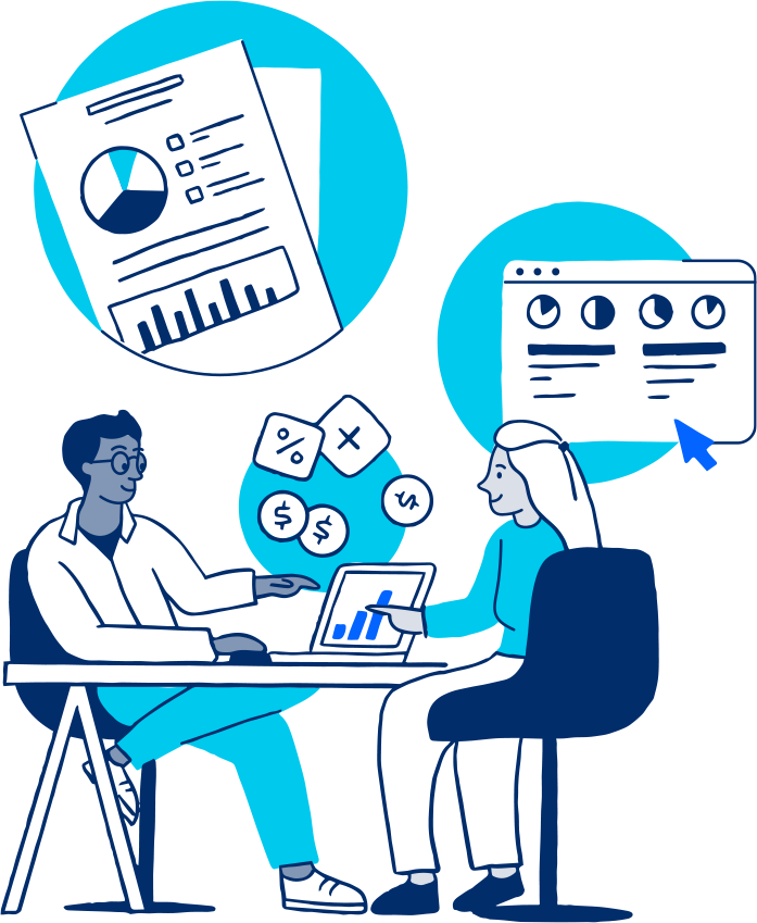 co-workers reviwing data